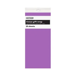 10pk Pretty Purple Tissue Gift Wrap Sheets 51x66cm