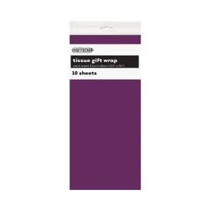 10pk Purple Tissue Gift Wrap Sheets 51x66cm