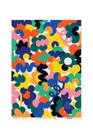 Abstract Flowers Wrapping Paper