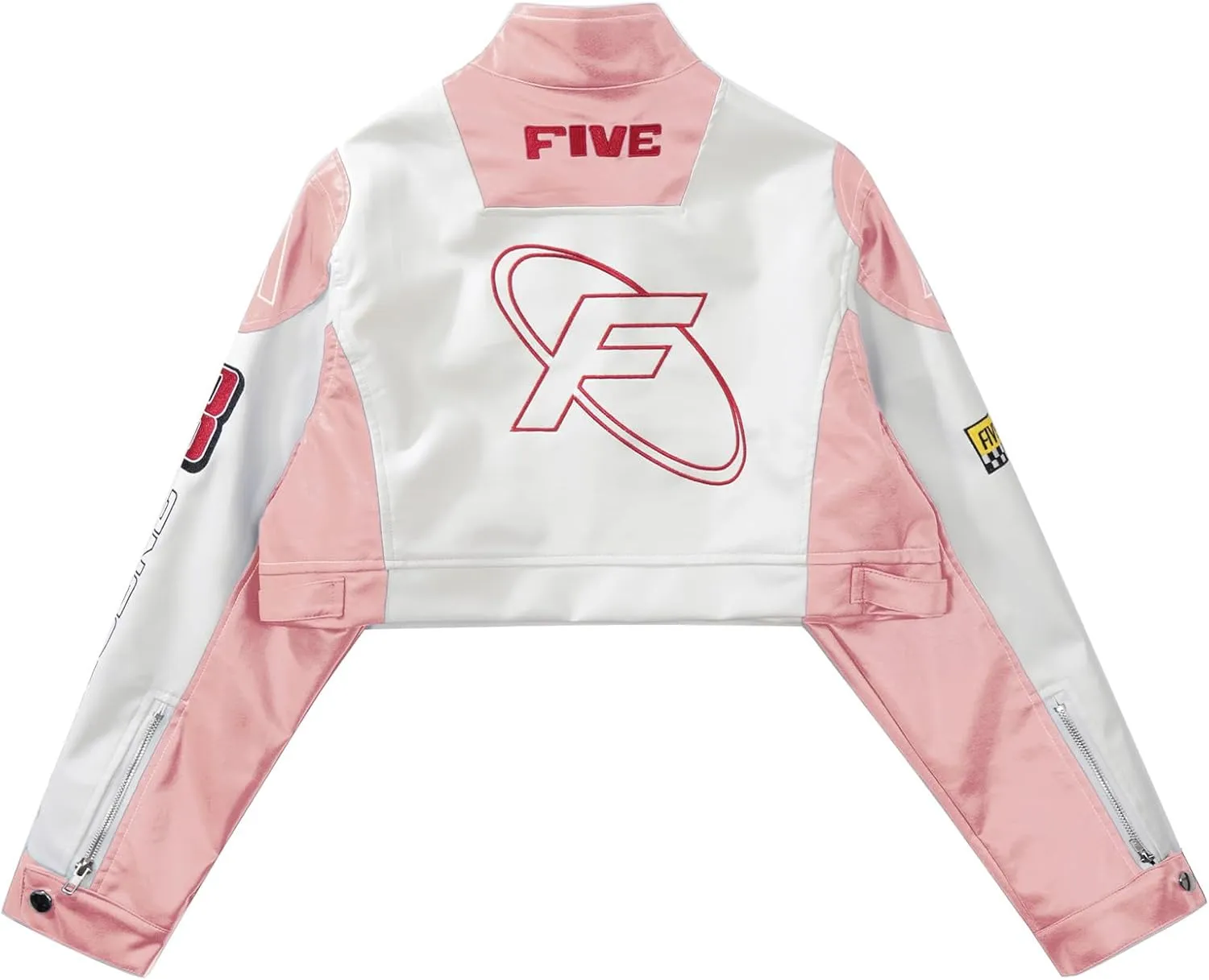 Aelfric Eden Cropped Leather Jacket Women PU Crop Moto Biker Racing Trendy Fashion Casual Coats