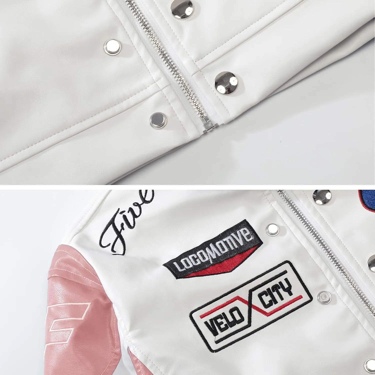 Aelfric Eden Cropped Leather Jacket Women PU Crop Moto Biker Racing Trendy Fashion Casual Coats