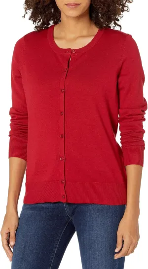 Amazon Essentials Women's Lightweight Crewneck Cardigan Sweater (Available in Plus Size)