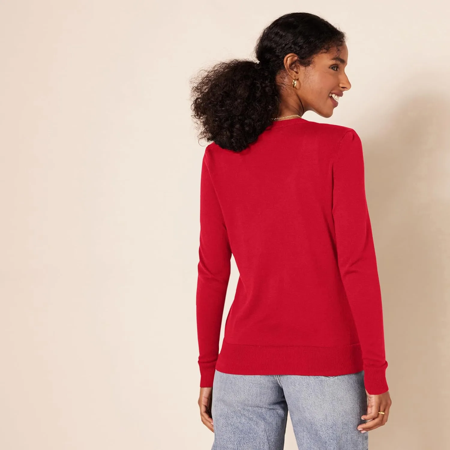 Amazon Essentials Women's Lightweight Crewneck Cardigan Sweater (Available in Plus Size)