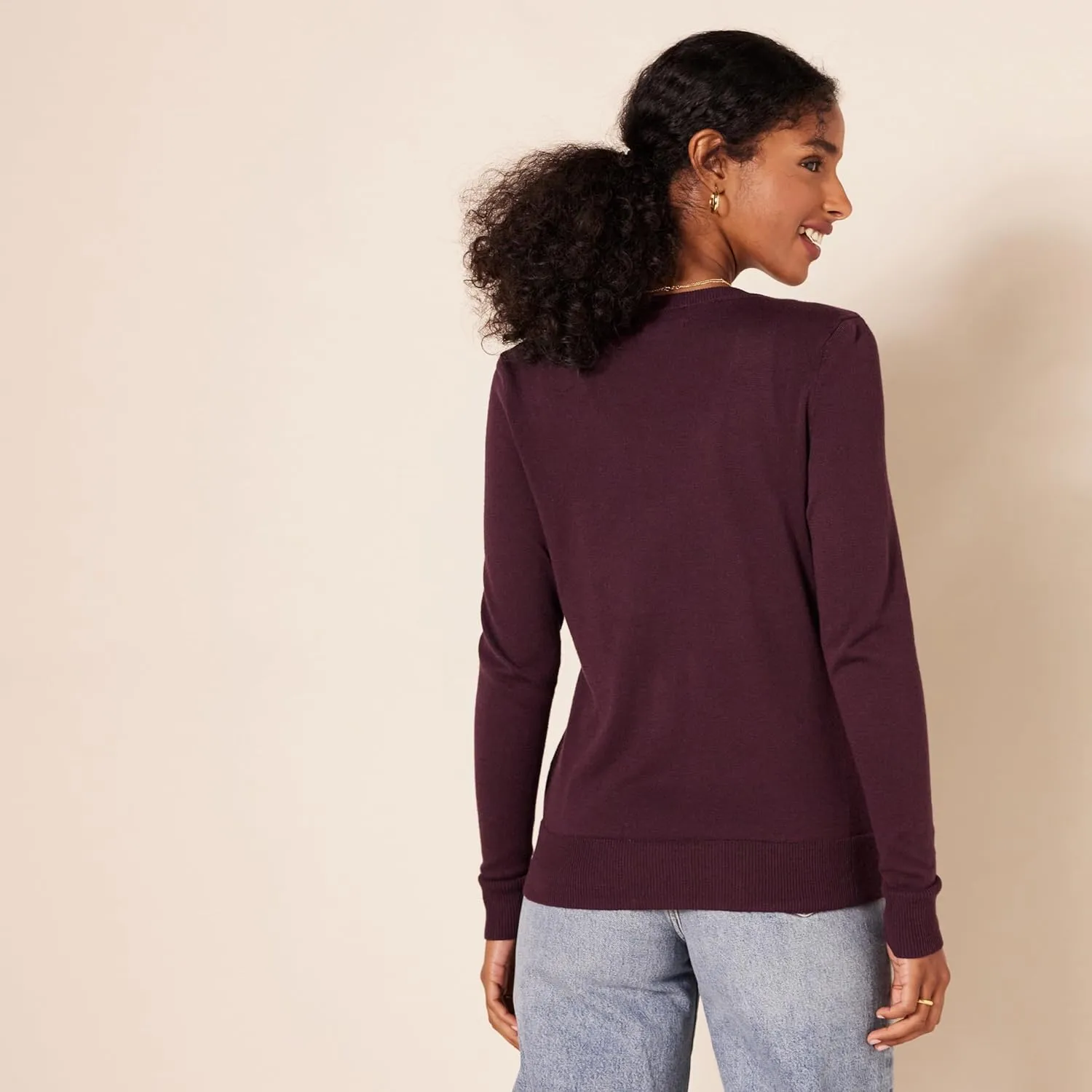 Amazon Essentials Women's Lightweight Crewneck Cardigan Sweater (Available in Plus Size)