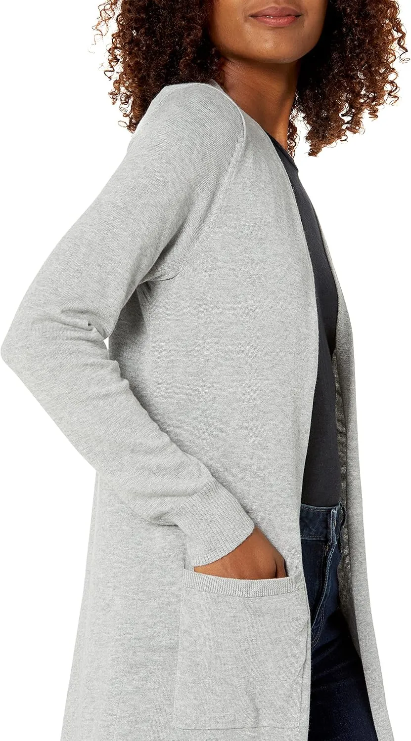 Amazon Essentials Women's Lightweight Longer Length Cardigan Sweater (Available in Plus Size)