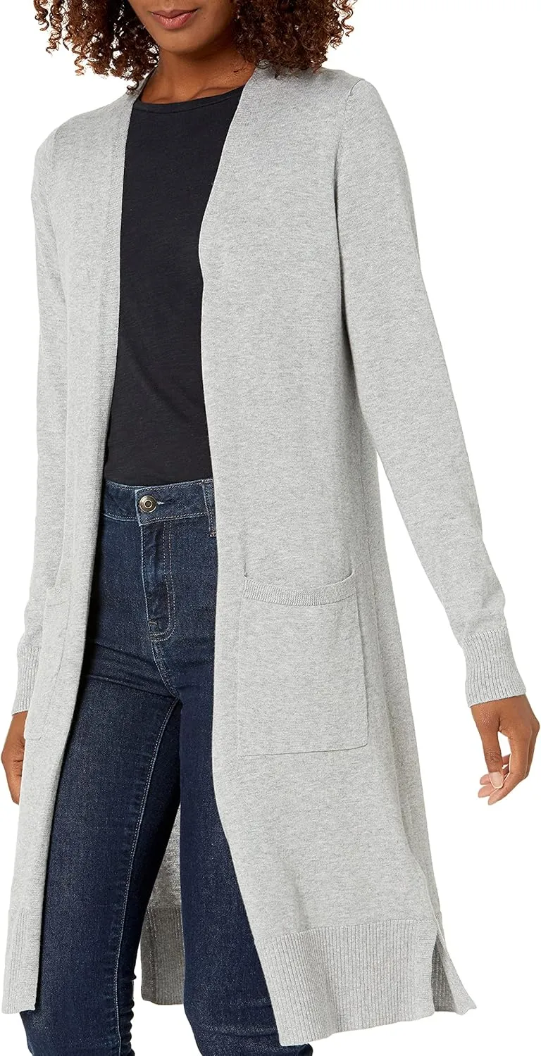 Amazon Essentials Women's Lightweight Longer Length Cardigan Sweater (Available in Plus Size)