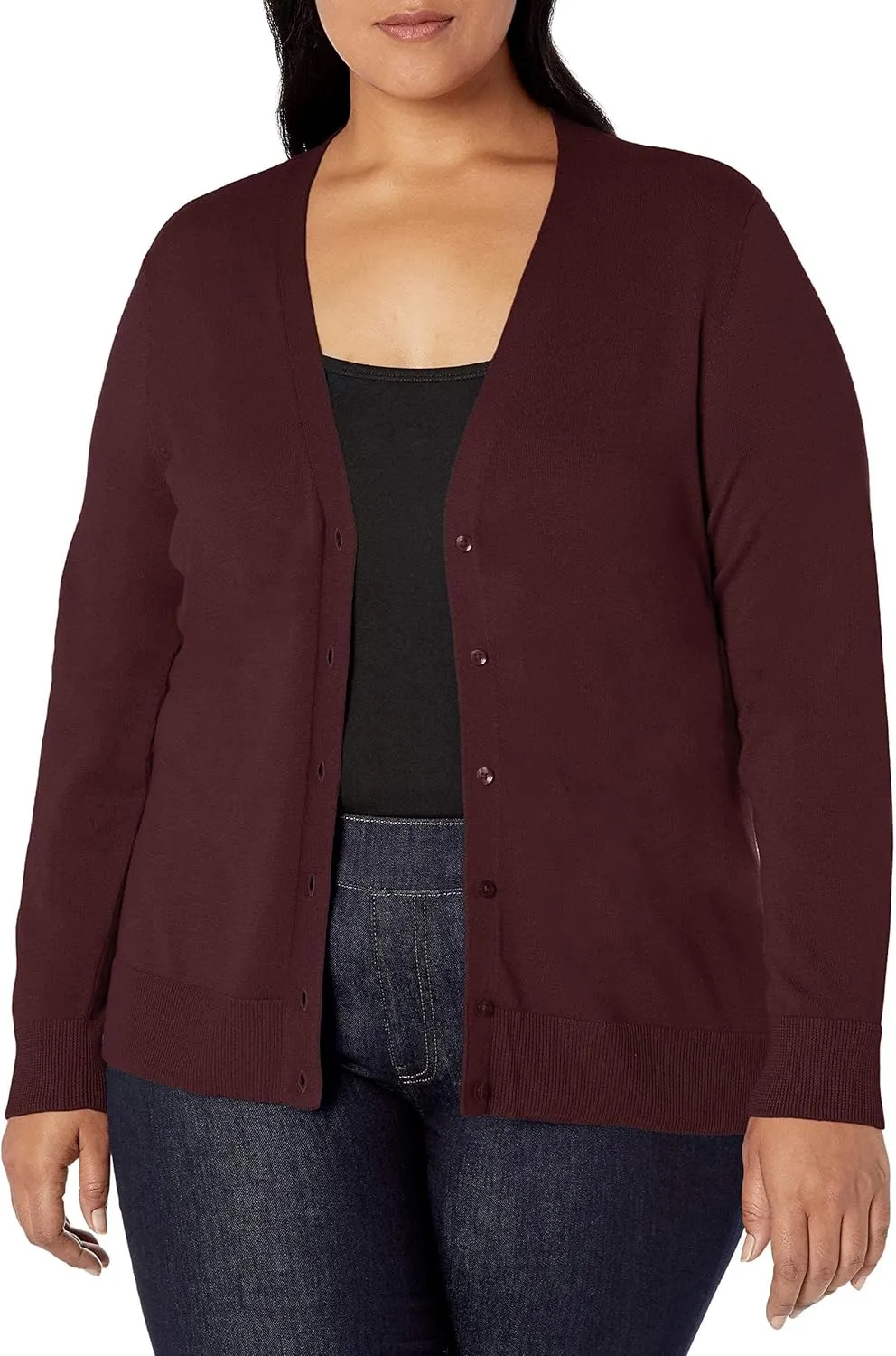 Amazon Essentials Women's Lightweight V-Neck Cardigan Sweater (Available in Plus Size)