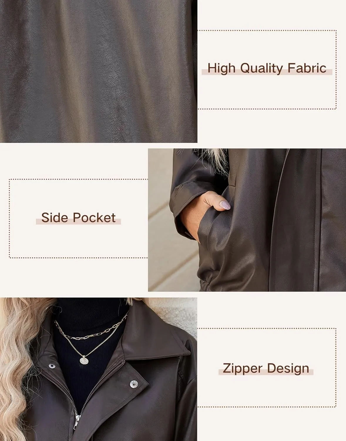 American Trends Leather Jacket Women Bomber Pleather Jacket Oversized Leather Blazer Biker Motorcycle Jacket