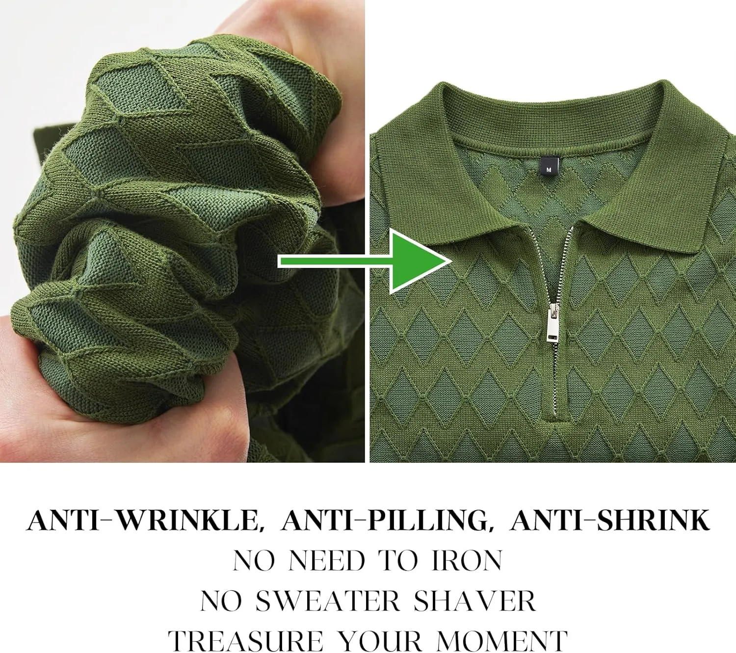 Arach&Cloz Mens Zipper Polo 3D Texture Shirts 2025 Spring Summer Fashion Knit Golf Tops Short Sleeve Dress Clothes