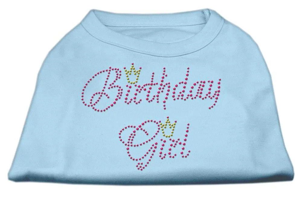 Birthday Girl Rhinestone Shirt Baby Blue XXXL(20)