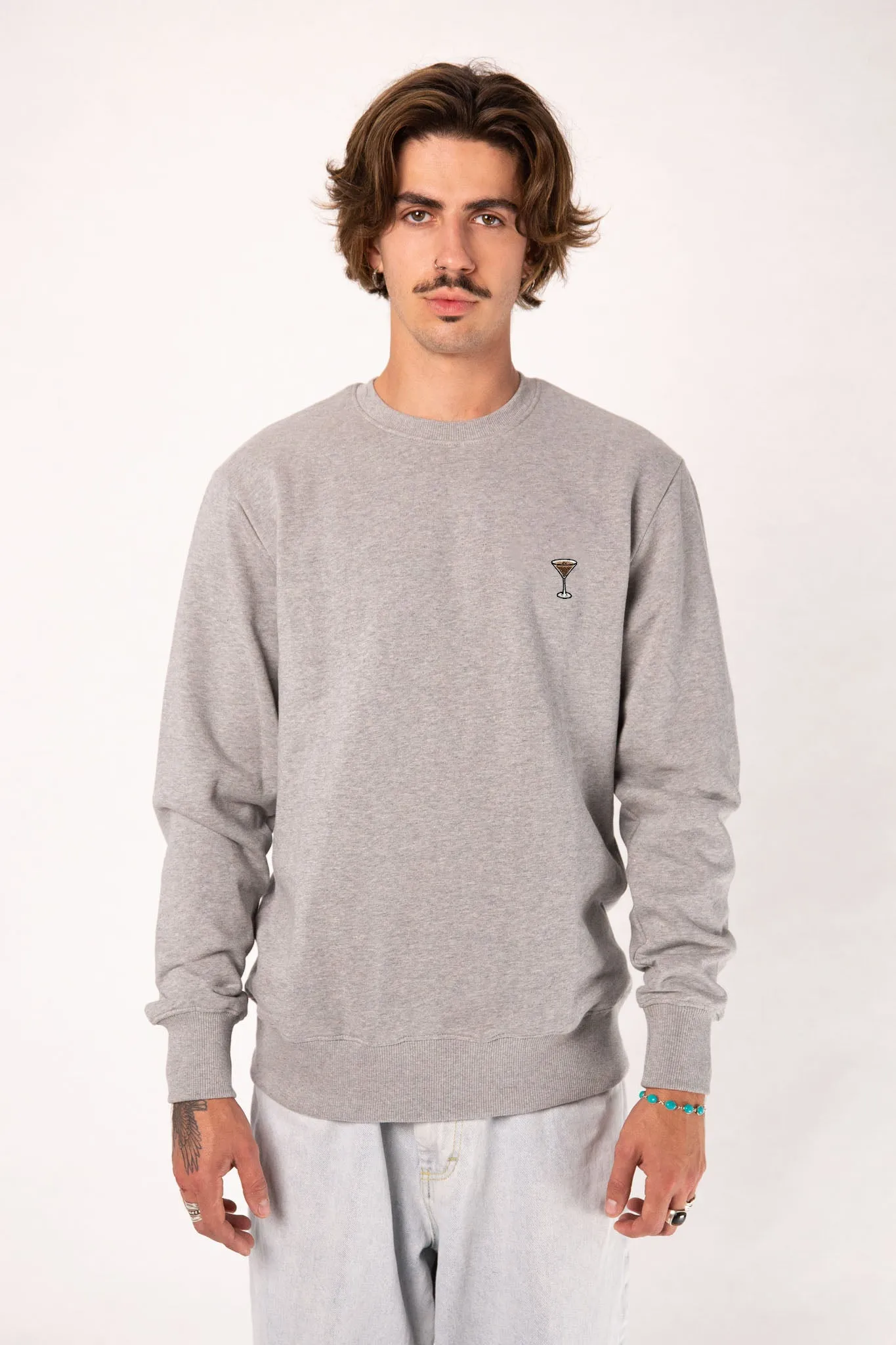 Espresso Martini | Bestickter Bio-Baumwoll Männer Pullover