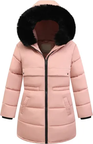 Girl's Winter Long Coat Parka Kids Warm Hooded Puffer Jacket Long-lasting