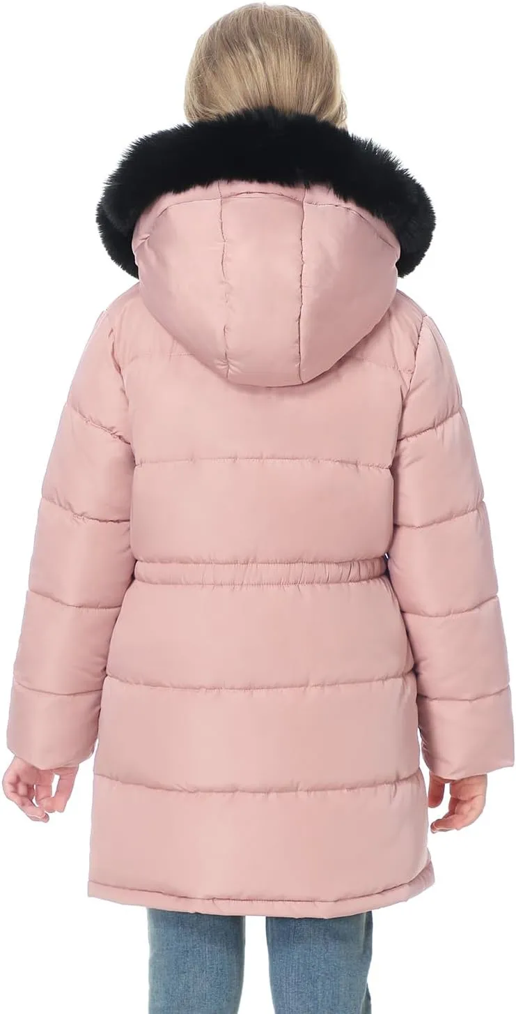 Girl's Winter Long Coat Parka Kids Warm Hooded Puffer Jacket Long-lasting