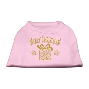 Golden Christmas Present Dog Shirt Light Pink XXL (18)