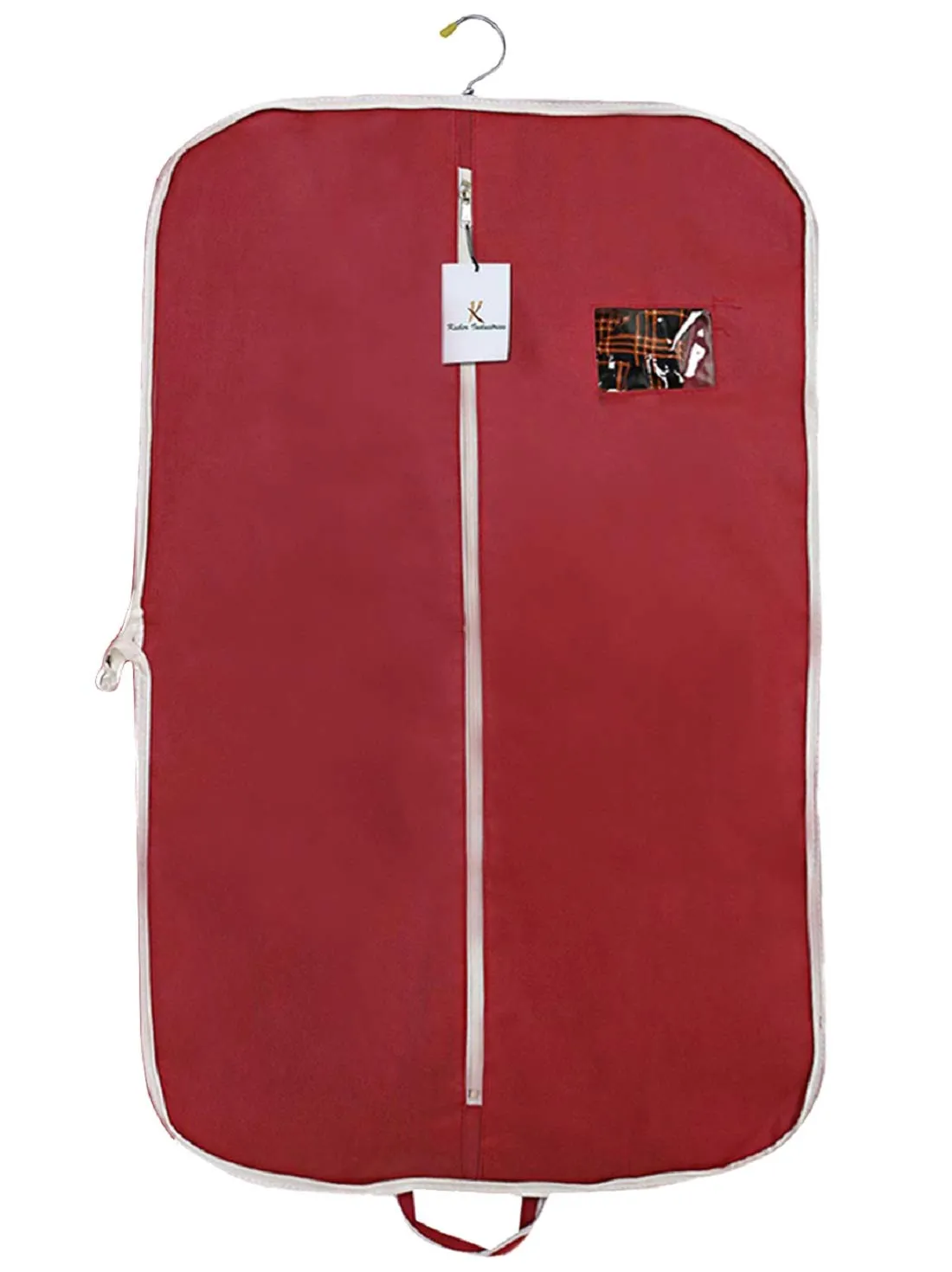 Kuber Industries 3 Pieces Foldable Non Woven Men's Coat Blazer Suit Cover (Maroon) -CTKTC41399