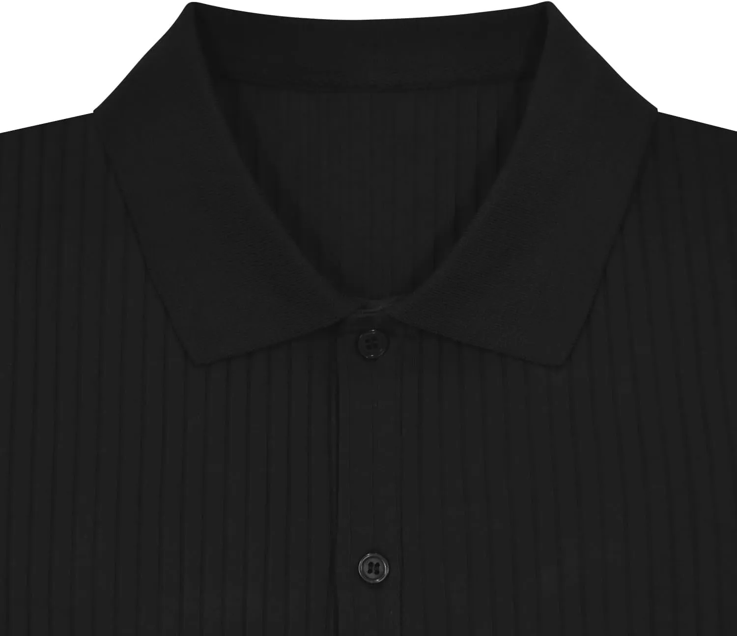LOGEEYAR Men's Slim Fit Polo Shirts Short Sleeve Breathable Button Down Golf Shirts Ribbed Knit Soft Cotton Tops