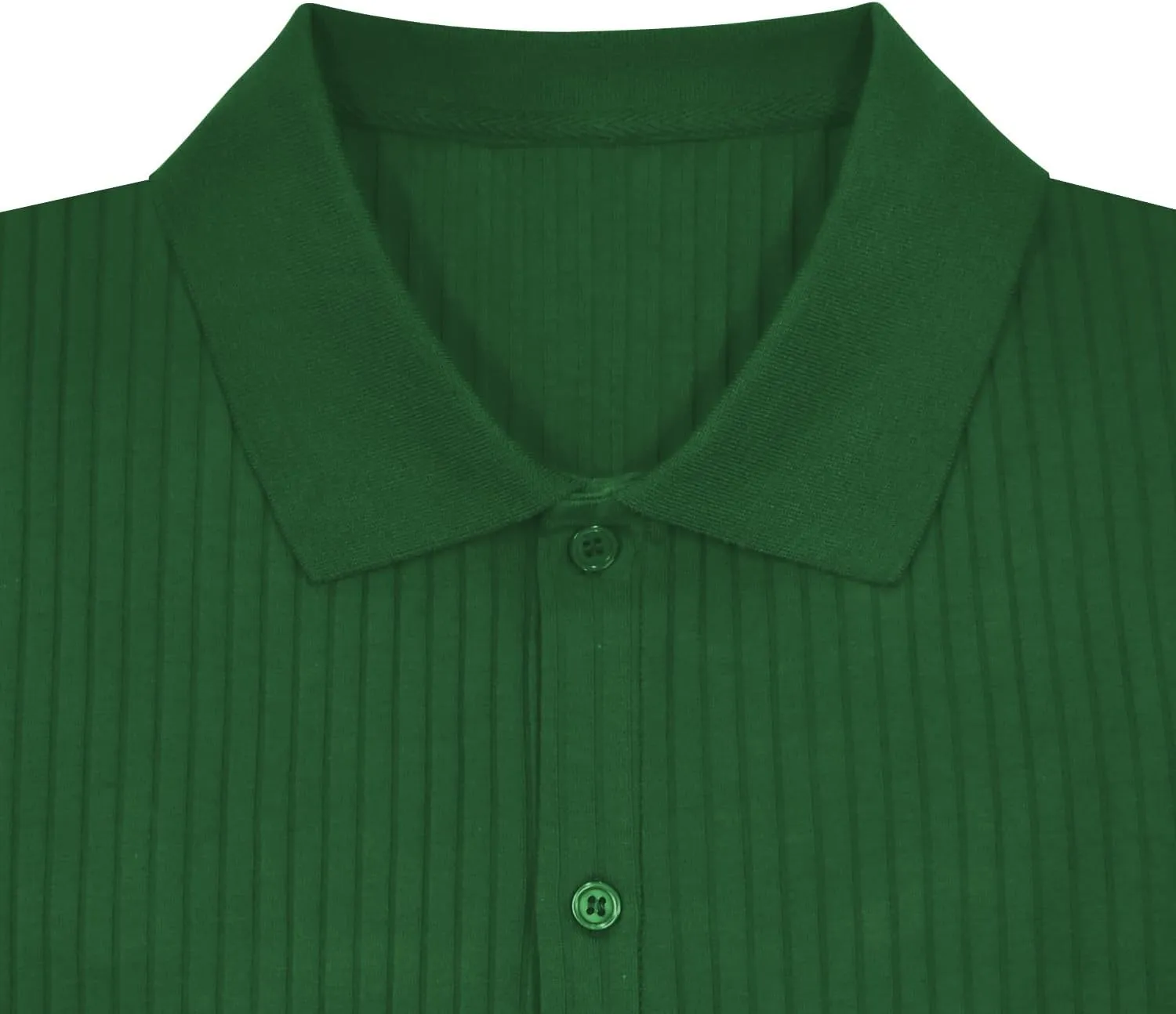 LOGEEYAR Men's Slim Fit Polo Shirts Short Sleeve Breathable Button Down Golf Shirts Ribbed Knit Soft Cotton Tops