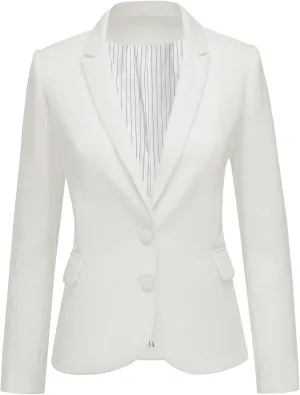 LookbookStore Womens Notched Lapel Pockets Button Work Office Blazer Jacket Suit