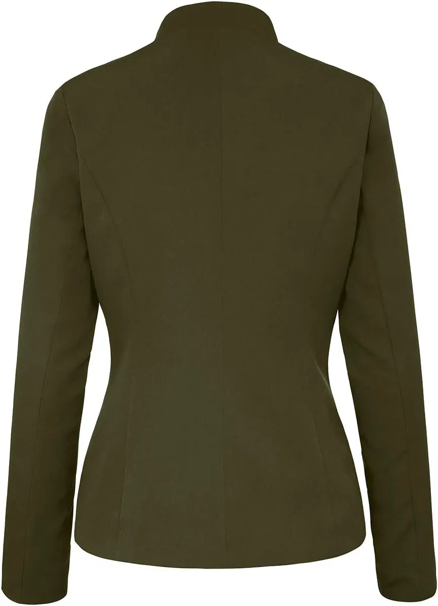 luvamia Women's Open Front Long Sleeves Work Blazer Casual Buttons Jacket Suit