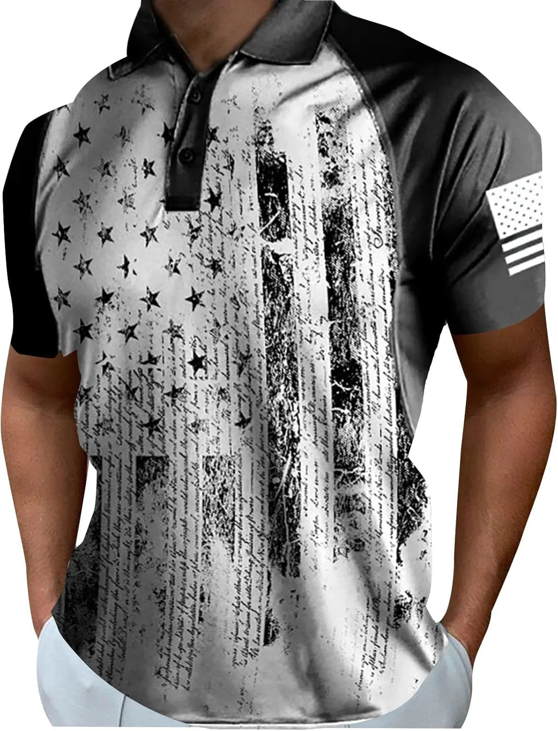 Men's Polo Shirts Shirts Short Sleeve Performance Patriotic Shirt Funny Shirt White Polo T Shirt Mens Polo Shirts