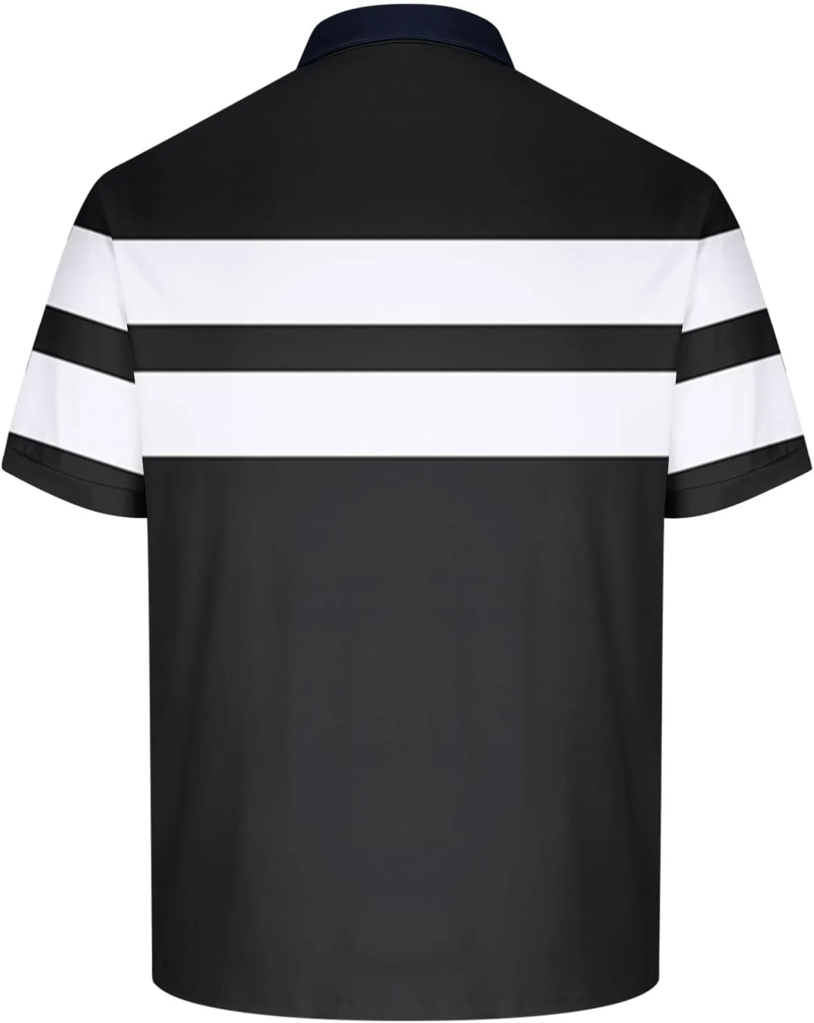 Mens Striped Golf Polo Shirts Slim Short Sleeve Color Matching Polo T Shirt Basic Stylish Cotton Work Shirts Dressy