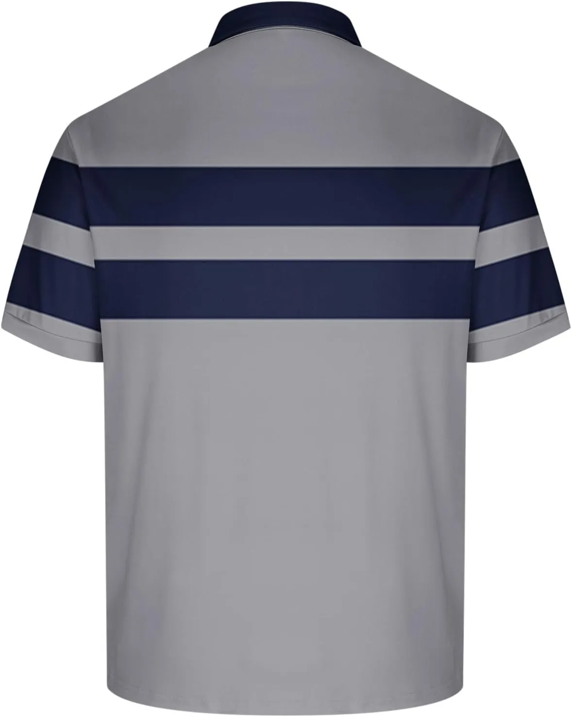 Mens Striped Golf Polo Shirts Slim Short Sleeve Color Matching Polo T Shirt Basic Stylish Cotton Work Shirts Dressy