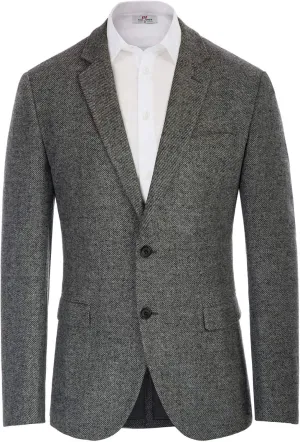 Mens Wool Blend Blazer Jacket Houndstooth Suit Blazer Notch Lapel 2 Button