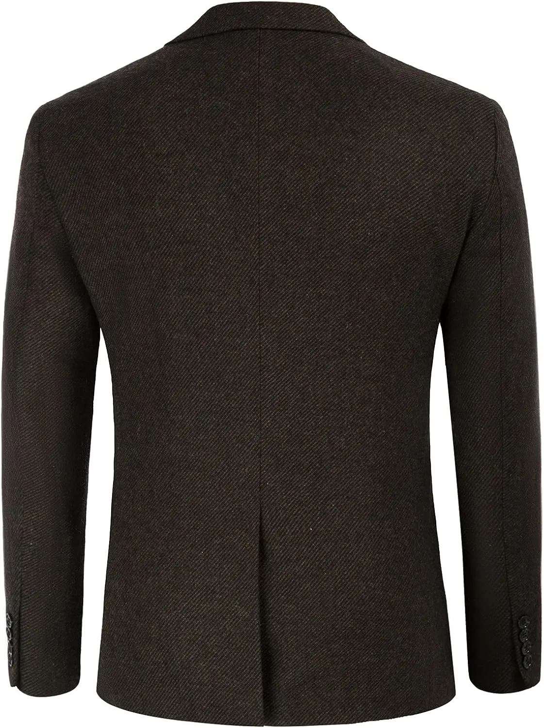 Mens Wool Blend Blazer Jacket Houndstooth Suit Blazer Notch Lapel 2 Button
