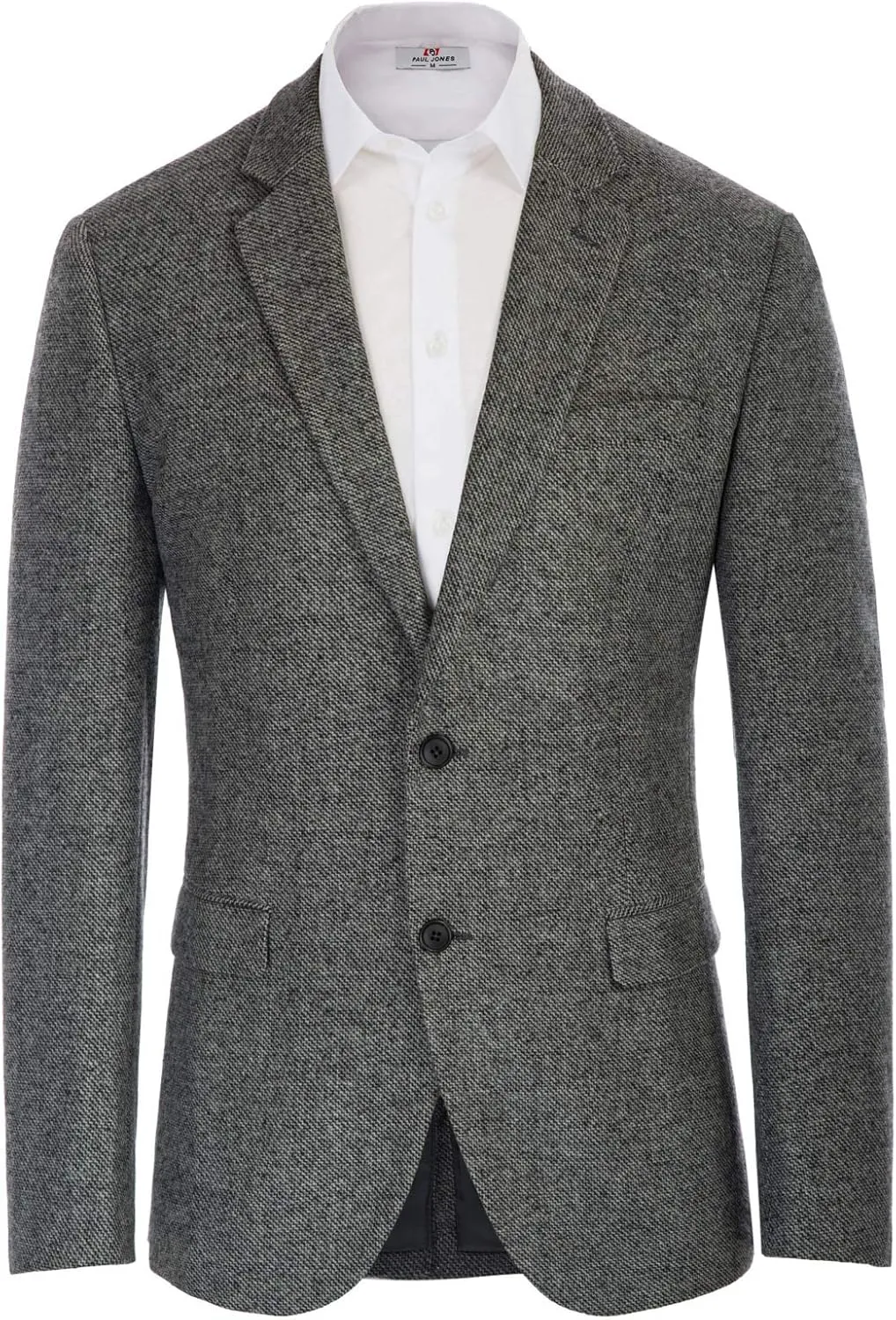 Mens Wool Blend Blazer Jacket Houndstooth Suit Blazer Notch Lapel 2 Button
