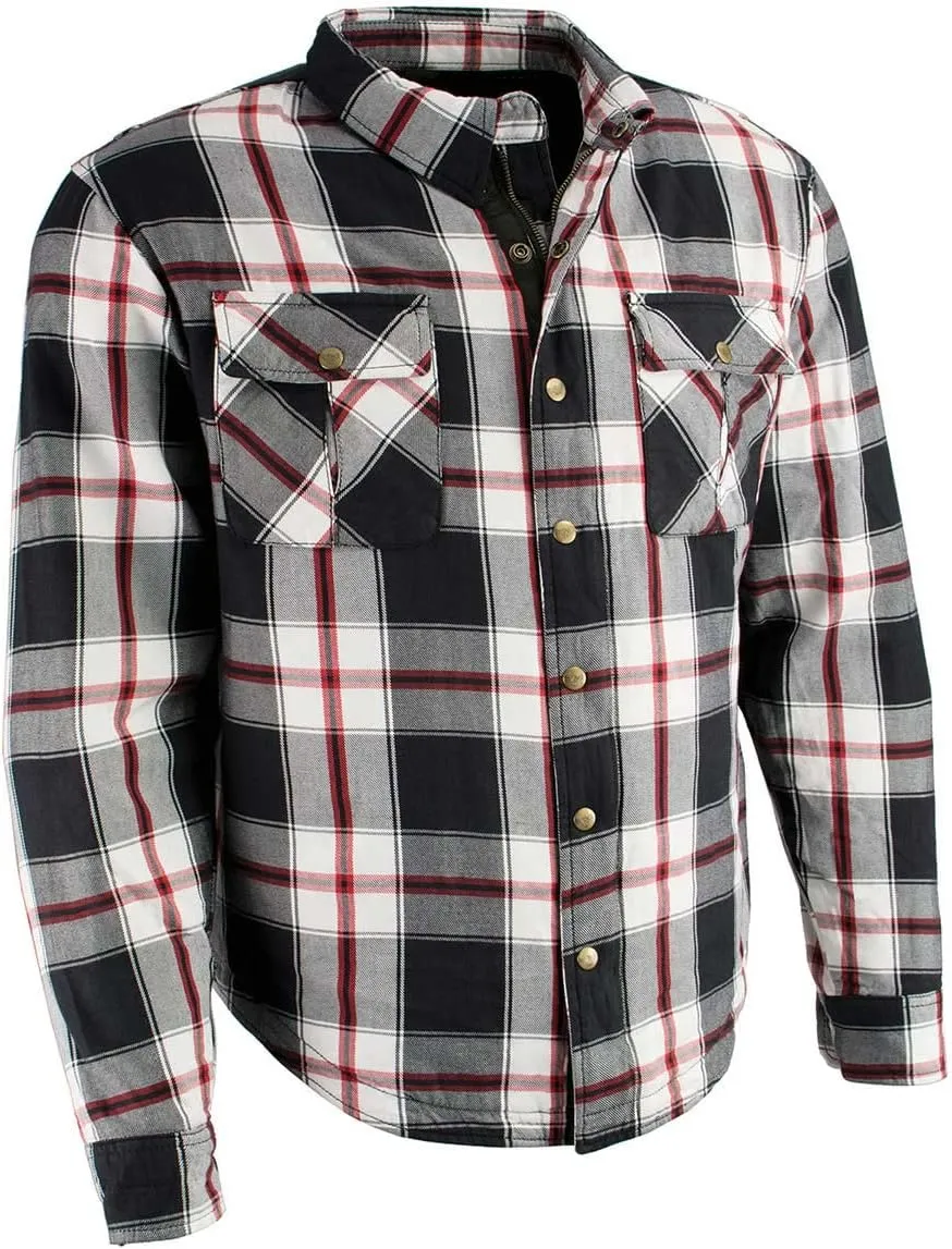 Milwaukee Leather Performance MPM1620 Men's Armored Denim Biker Shirt Aramid DuPont Fibers Coat