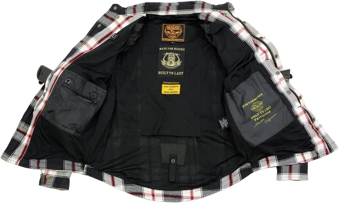 Milwaukee Leather Performance MPM1620 Men's Armored Denim Biker Shirt Aramid DuPont Fibers Coat