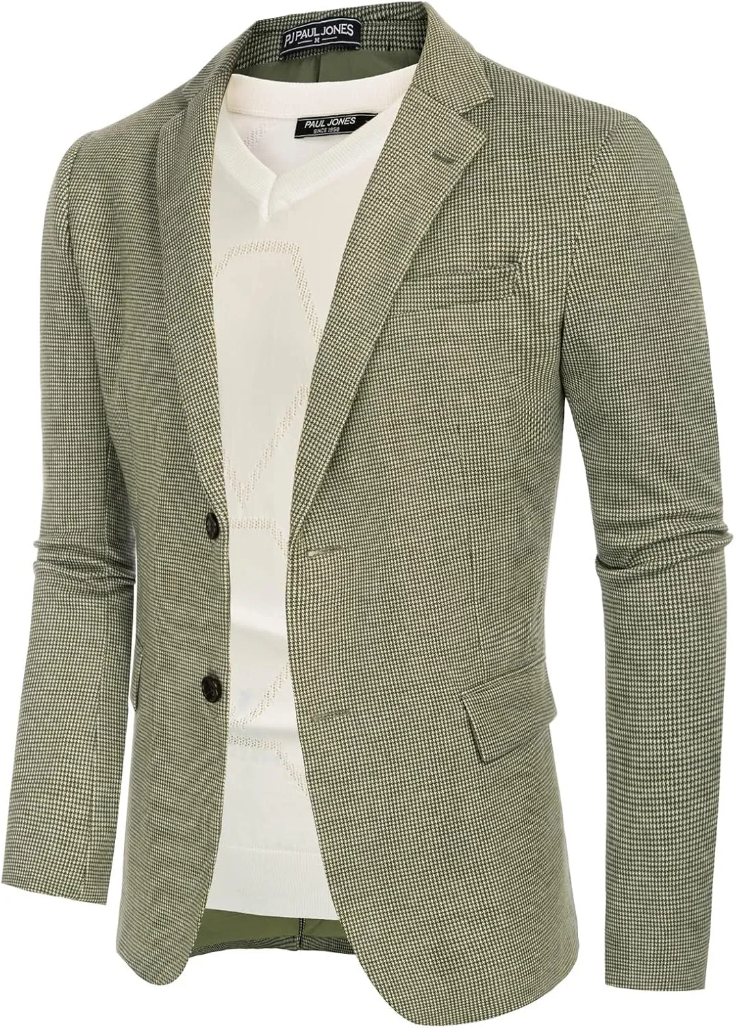 PJ Paul Jones Men's Herringbone Blazer Jacket Lightweight Casual Knit Sport Coat
