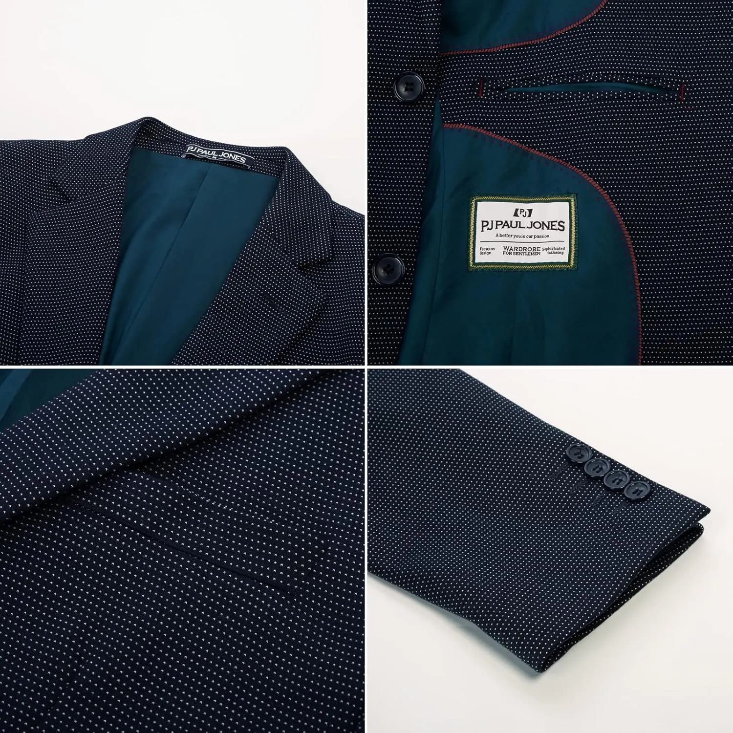 PJ Paul Jones Men's Herringbone Blazer Jacket Lightweight Casual Knit Sport Coat