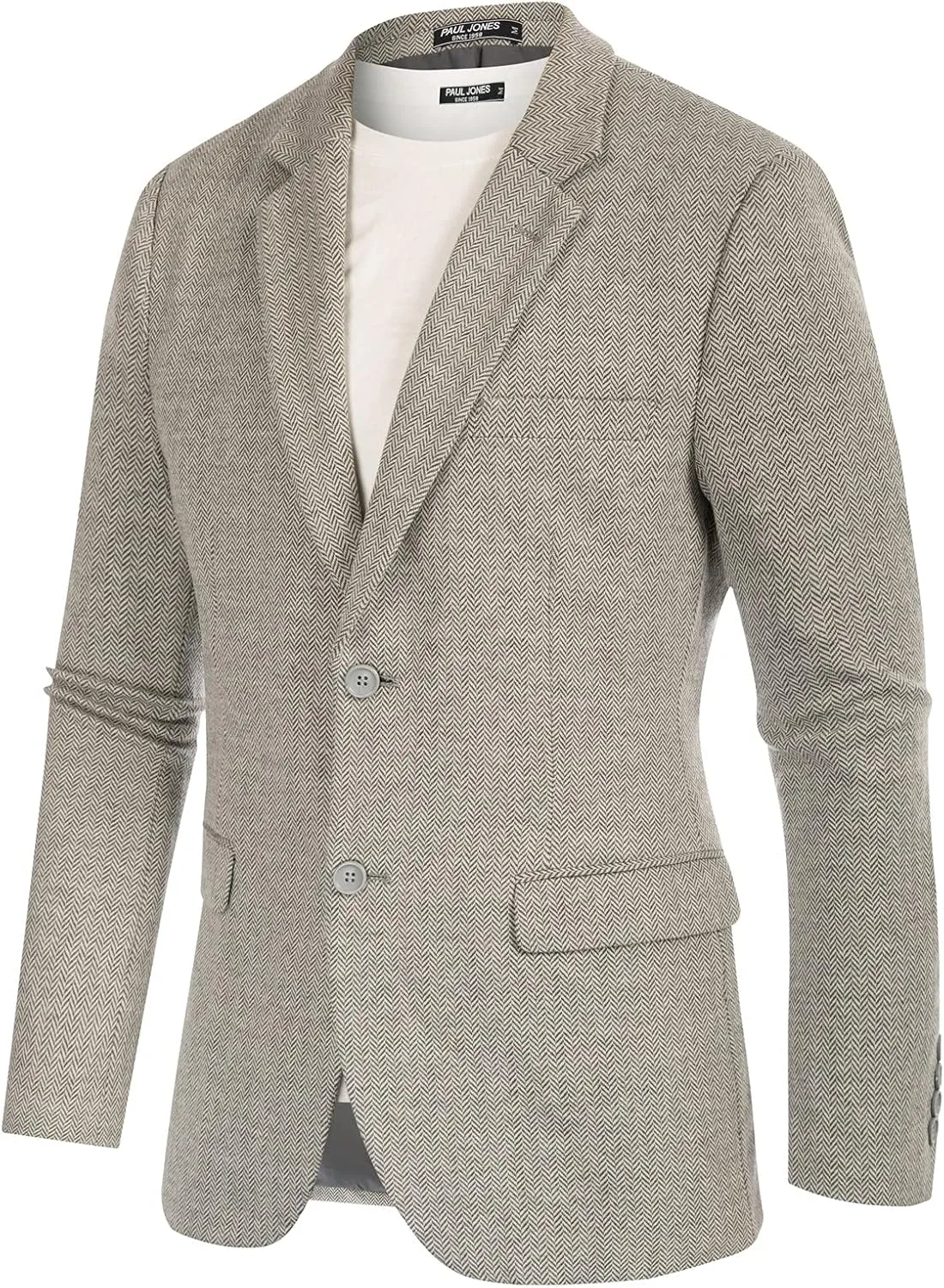 PJ Paul Jones Men's Herringbone Blazer Jacket Lightweight Casual Knit Sport Coat