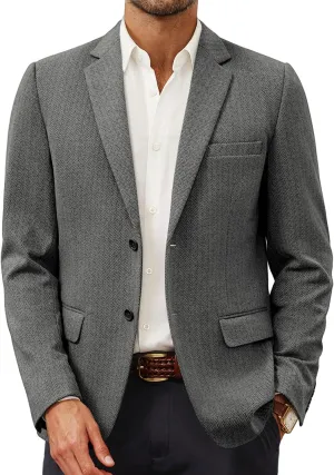 PJ Paul Jones Men's Herringbone Blazer Jacket Lightweight Casual Knit Sport Coat