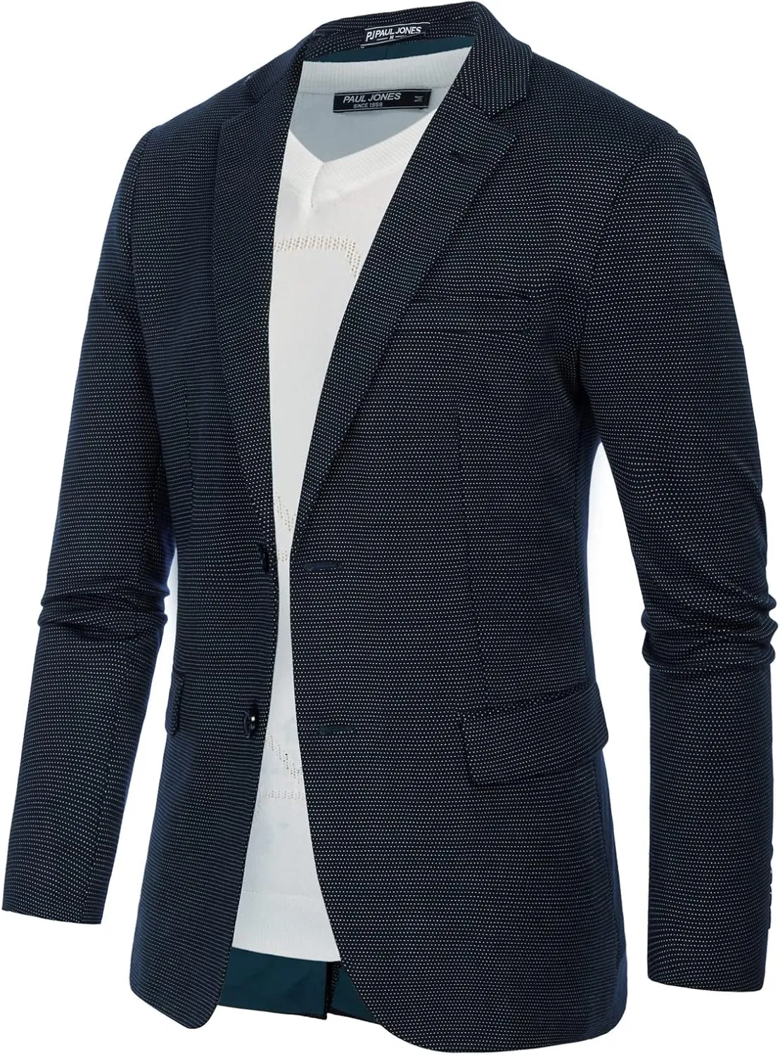 PJ Paul Jones Men's Herringbone Blazer Jacket Lightweight Casual Knit Sport Coat