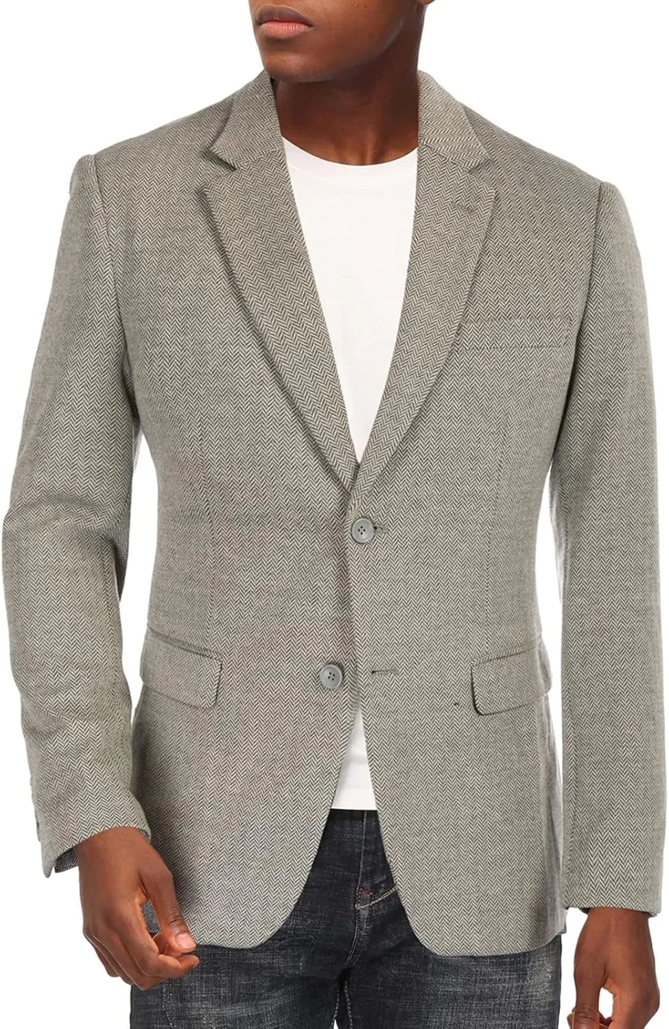 PJ Paul Jones Men's Herringbone Blazer Jacket Lightweight Casual Knit Sport Coat