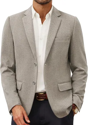 PJ Paul Jones Men's Herringbone Blazer Jacket Lightweight Casual Knit Sport Coat