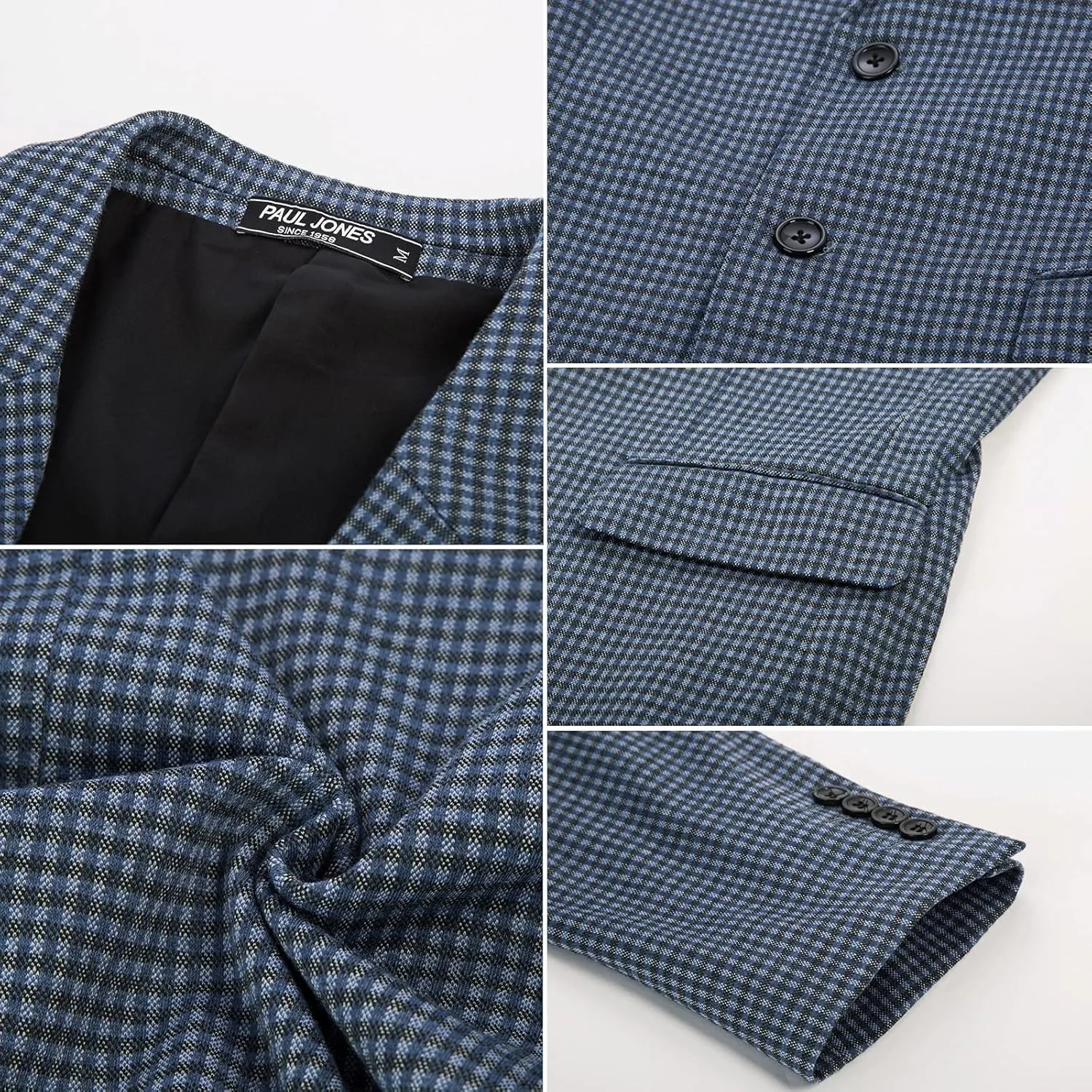 PJ Paul Jones Men's Herringbone Blazer Jacket Lightweight Casual Knit Sport Coat