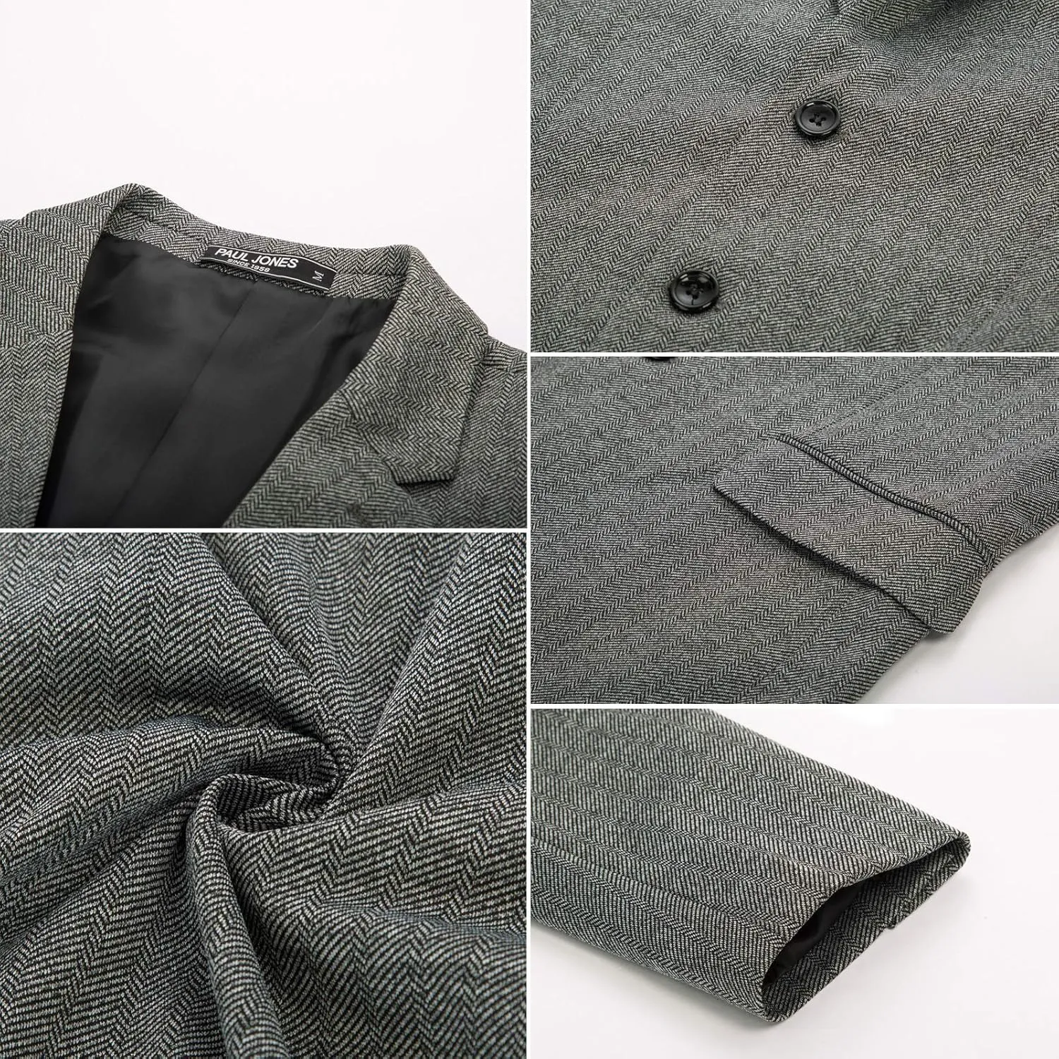 PJ Paul Jones Men's Herringbone Blazer Jacket Lightweight Casual Knit Sport Coat
