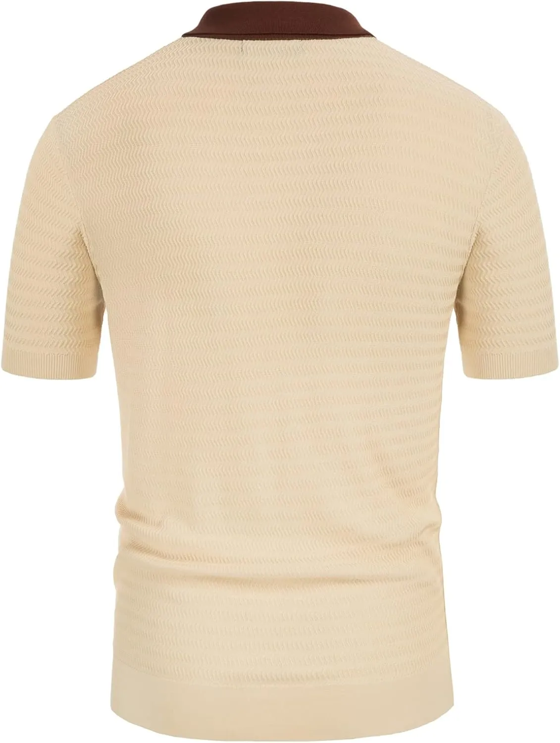 PJ PAUL JONES Men's Vintage Stripe Knit Polo Shirts Short Sleeve Stylish Button Down Cardigan Sweater