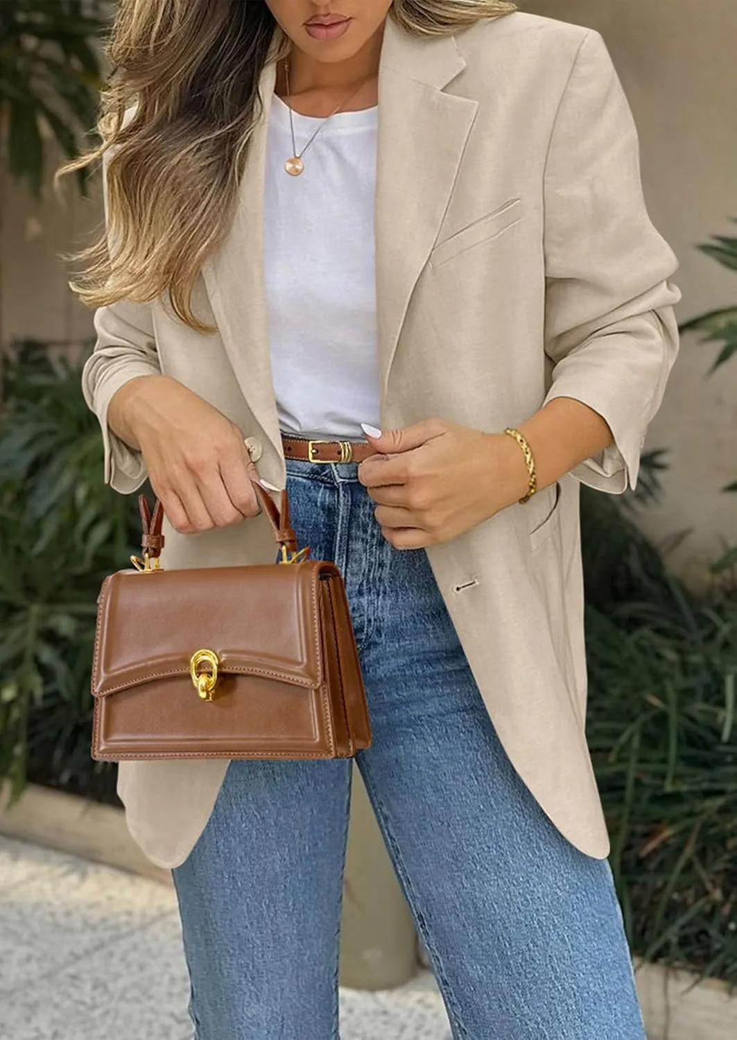 PRETTYGARDEN 2025 Blazers for Women Business Casual Long Sleeve Lapel Open Front Suit Jacket Work Blazer with Pockets