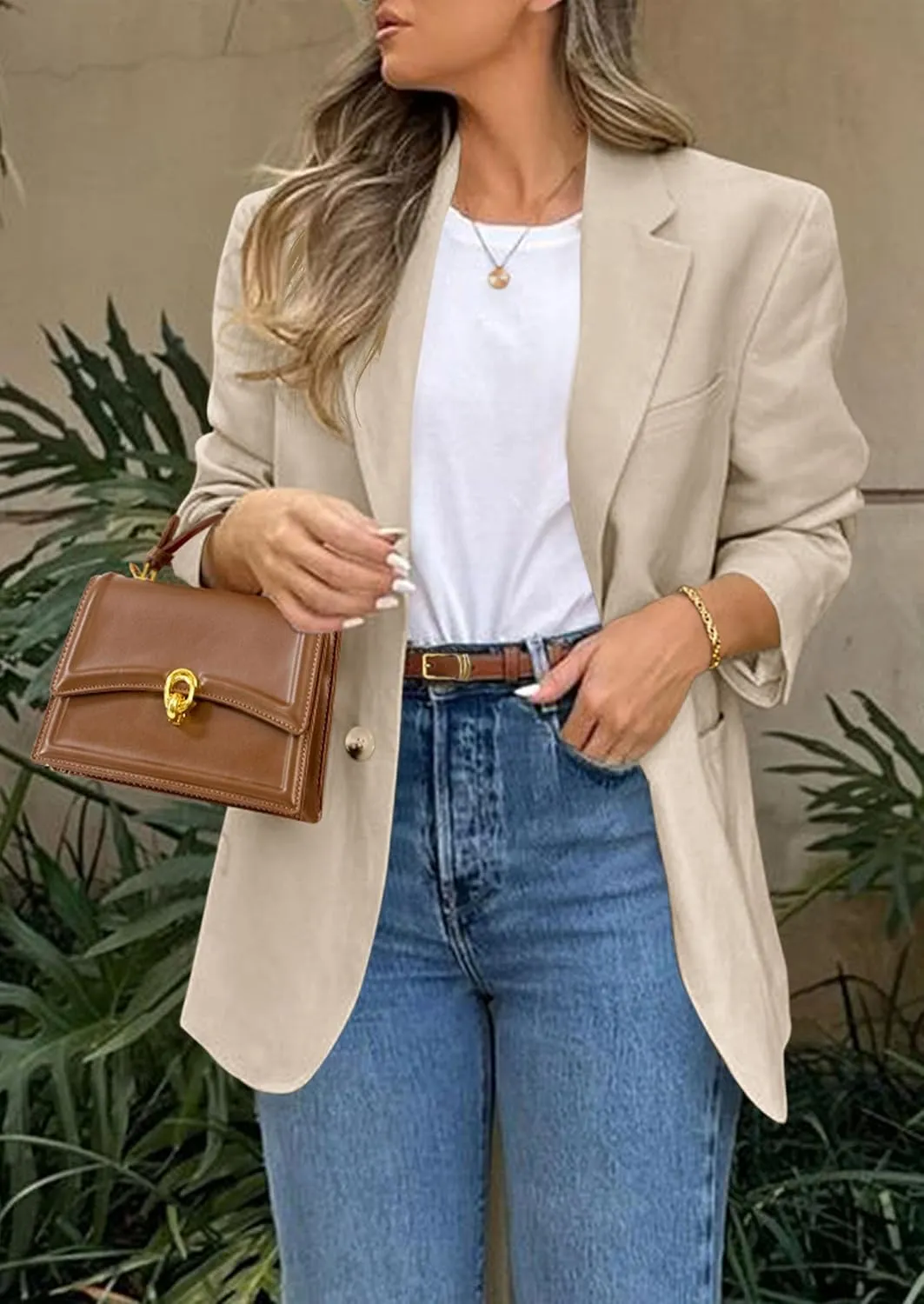 PRETTYGARDEN 2025 Blazers for Women Business Casual Long Sleeve Lapel Open Front Suit Jacket Work Blazer with Pockets