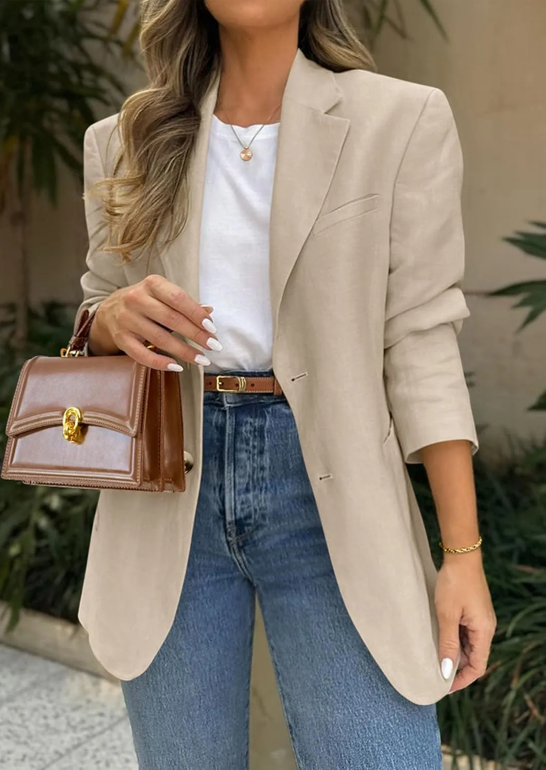 PRETTYGARDEN 2025 Blazers for Women Business Casual Long Sleeve Lapel Open Front Suit Jacket Work Blazer with Pockets