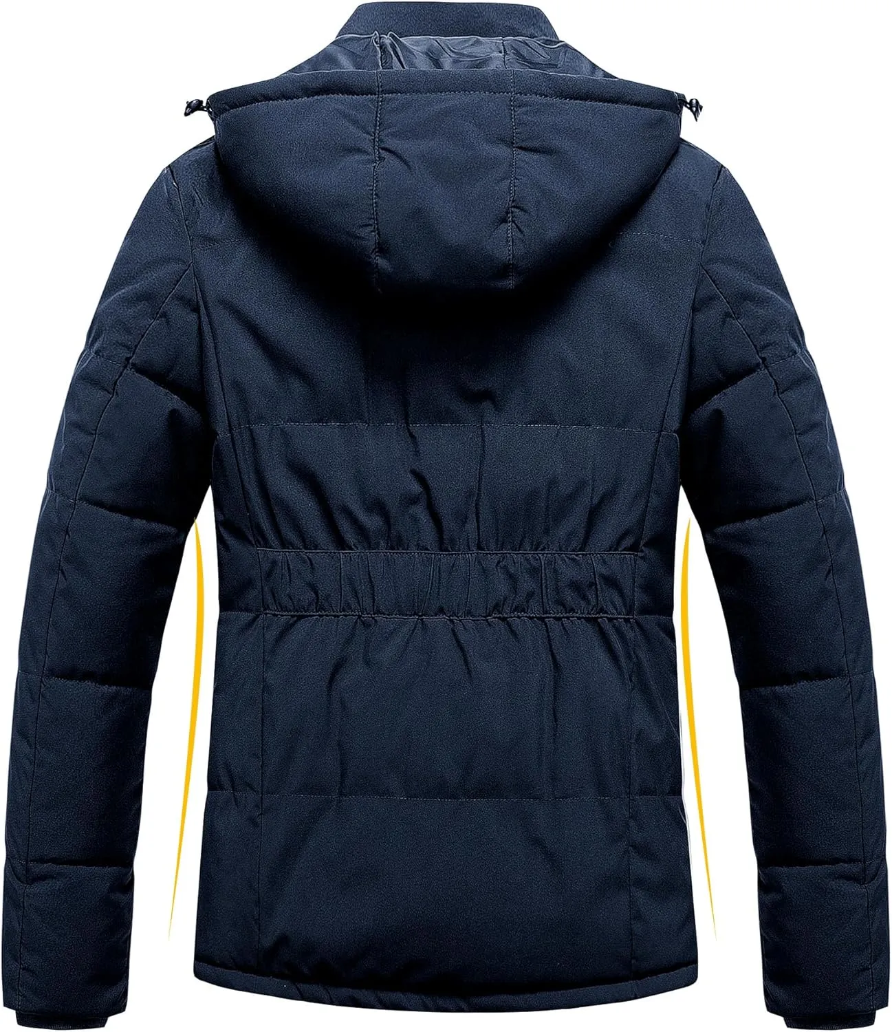 Pursky Women's Warm Winter Thicken Coat Waterproof Cropped Jackets Parka With Removable Hood