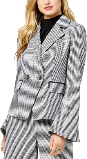 RACHEL ZOE Womens Creation Double Breasted Blazer Jacket, Black, 10