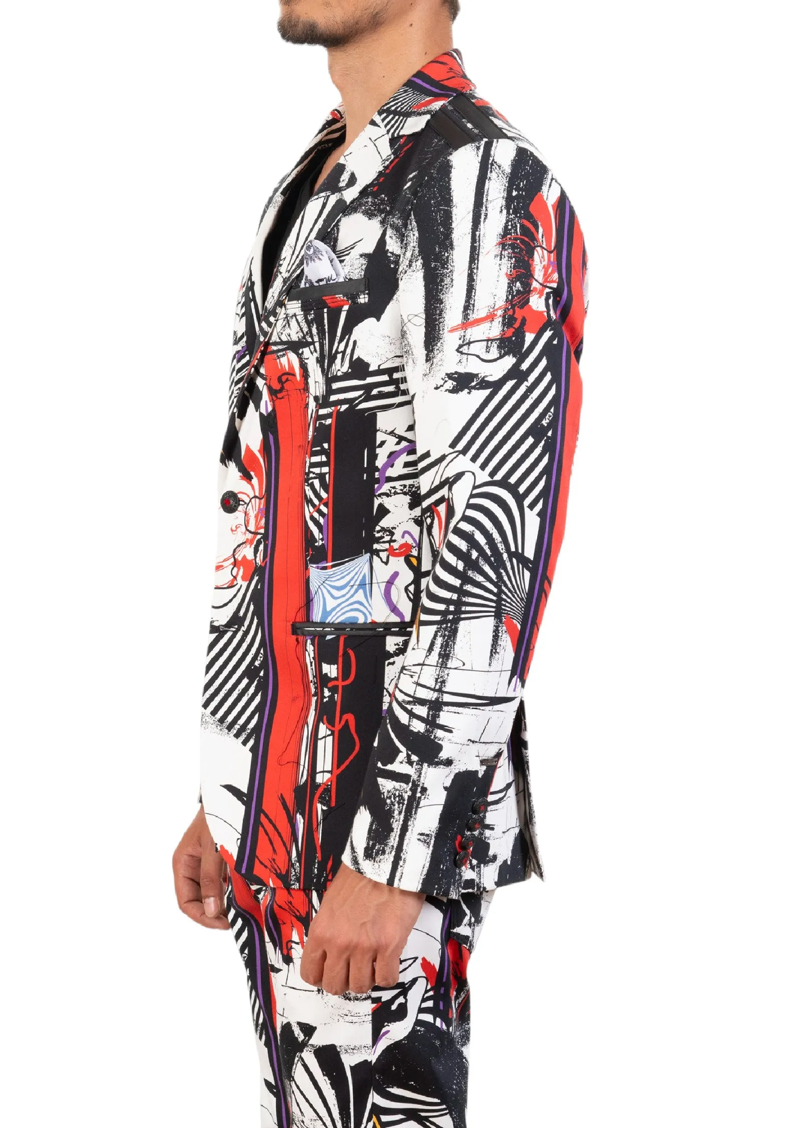 Red Free Style Art 2-Pieces Suit