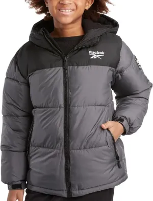 Reebok Boys Winter Jacket - Heavyweight Quilted Puffer Parka Coat - Weather Resistant Ski Jacket for Boys (8-20)