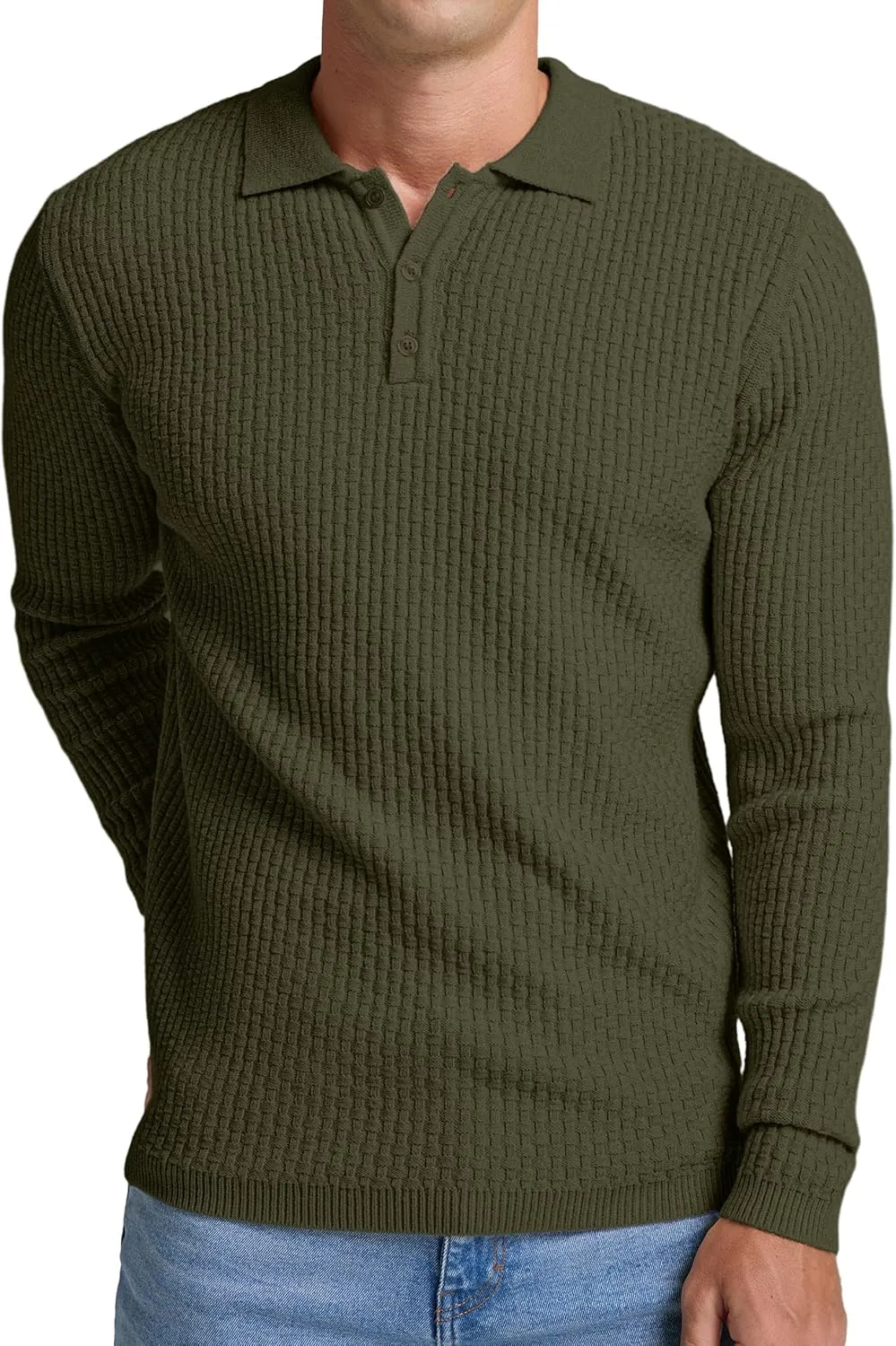 Sailwind Men's Knit Polo Sweater Long Sleeve Polo Shirts Lightweight Fashion Casual Pullover Sweater