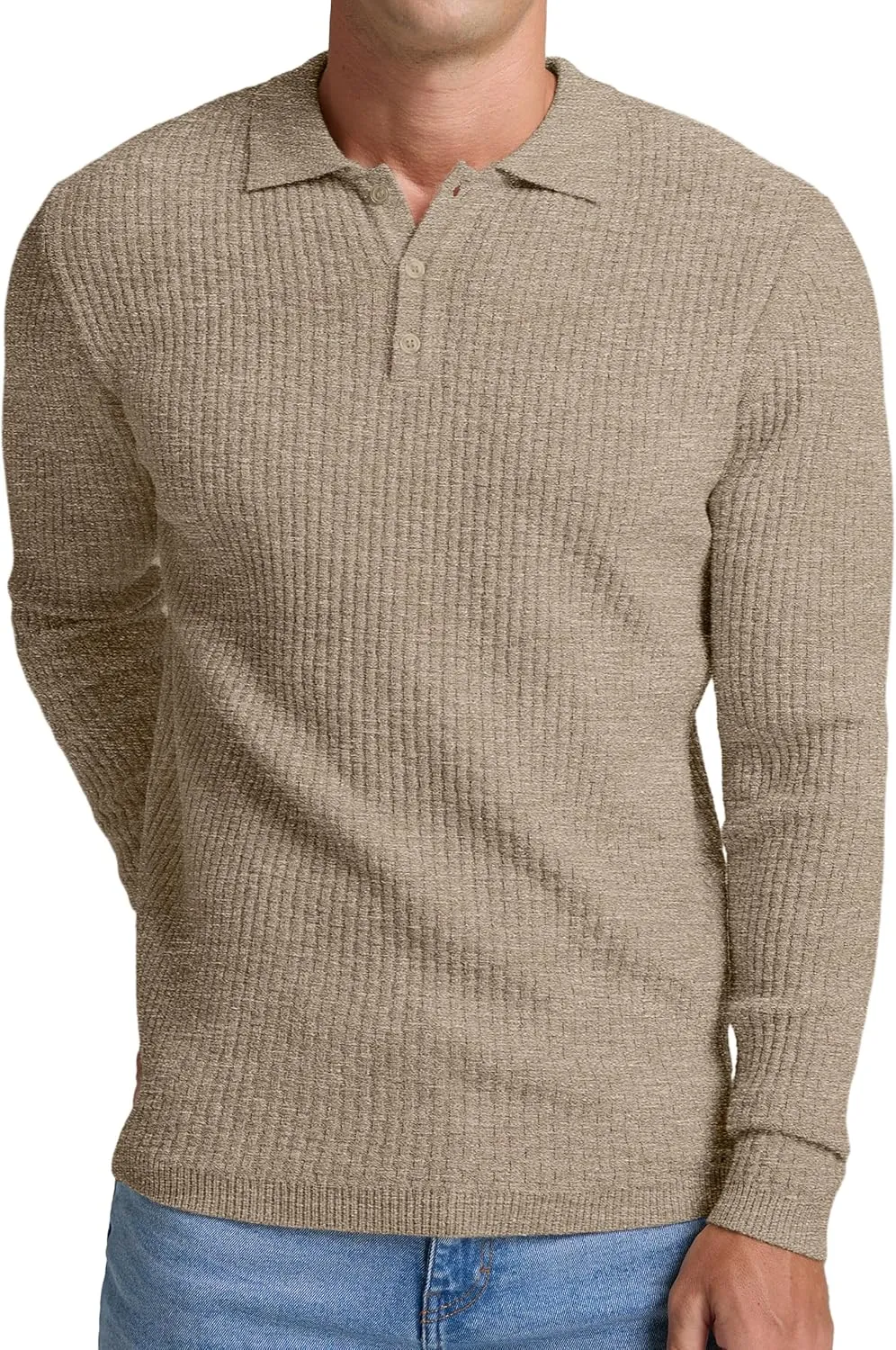 Sailwind Men's Knit Polo Sweater Long Sleeve Polo Shirts Lightweight Fashion Casual Pullover Sweater
